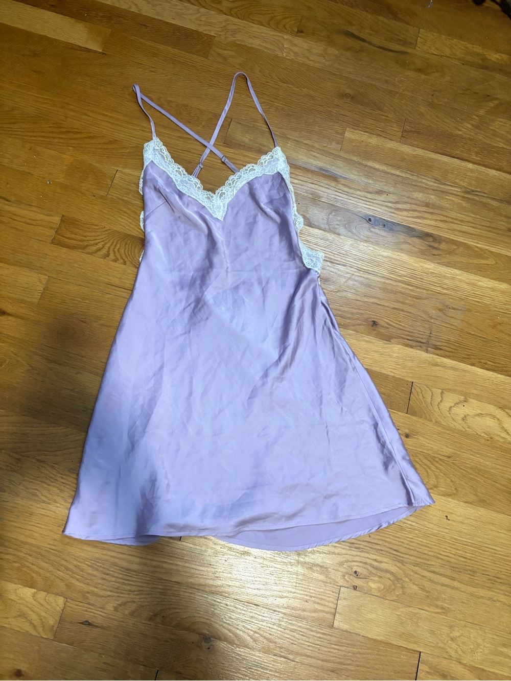 Forever 21 Lace-Trim Lilac Slip Dress